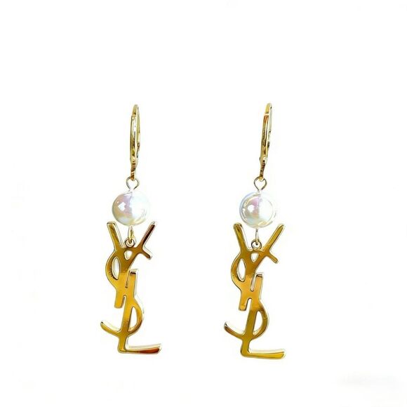 YSL Earrings: Buying Guide for SMEs & Dropshippers YSL Pearl Drop Earrings Long Style Ear Studs Fashionable Luxury Jewelry